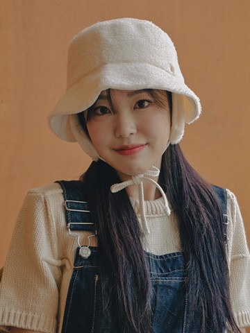 Circle Decorated Sherpa Corduroy Earmuff Bonnet Bucket Hat [3 Colors]