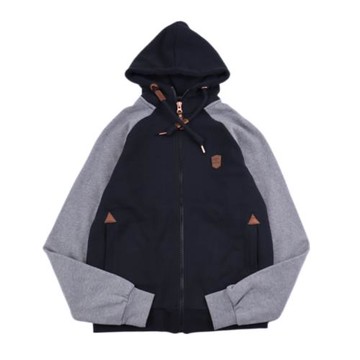 高貨小皮標裝飾細節滿滿潮流拉鏈設計加絨連帽衛衣運動休閑上衣
