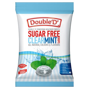 Double'D 無糖糖果 清新薄荷  獨立包裝 低熱量  70g  1袋