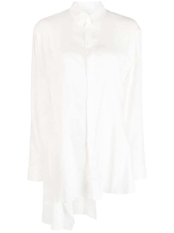 Yohji Yamamoto - asymmetric spread-collar shirt - women - Cellulose Acetate - 2 - White