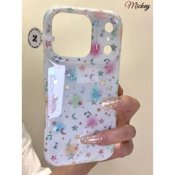 iphone手機殼 保護殼.韓系ins風暈染星星音符適用iPhone17promax手機殼蘋果16pro15/14