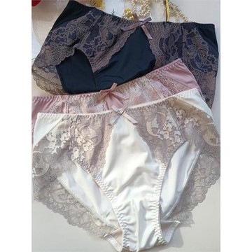 黛家出口日本外貿原單女士內褲 中腰舒適無痕蕾絲牛奶絲超美包臀