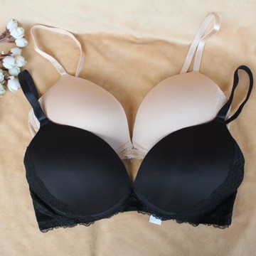 歐美外單光面文胸無鋼圈聚攏夏季上托顯胸大罩杯交叉肩帶內衣