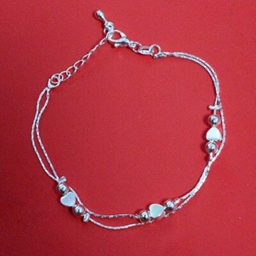 925純銀手鍊 手環-韓系簡約愛心串珠母親節生日情人節禮物女飾品73gn24【獨家進口】【米蘭精品】