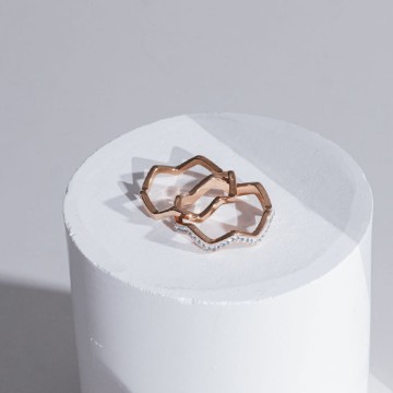 波浪排鑽・純鋼戒指3件組