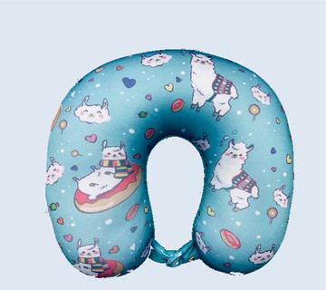 草泥馬雪豆頸枕-粉綠