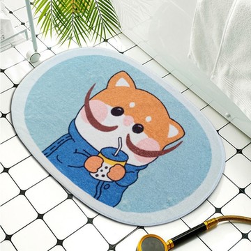 【西格傢飾】珍珠奶茶少女仿羊絨速乾防滑地墊(40x60cm/止滑/柔毛/世界名畫)