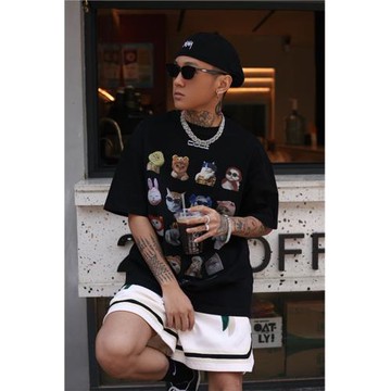 DAAIXM23SS原創寵物系列貓貓夏季短袖T男女休閑美式街頭百搭F6682