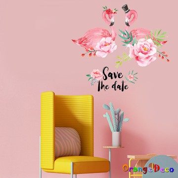 【橘果設計】北歐火烈鳥 壁貼 牆貼 壁紙 DIY組合裝飾佈置