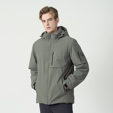 Pierre Cardin 男款 石墨烯科技保暖連帽外套-灰色 (5255791-95)