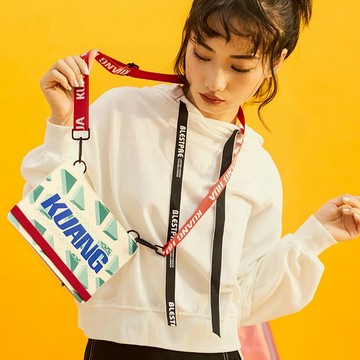 幾何寬帶多功能斜背包手機包小方包