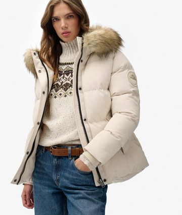 Superdry Women's Everest Classic Puffer Jacket Pink Size: 10