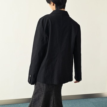 【NaSuBi Vintage】寬鬆版型棉質混紡古著西裝外套