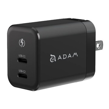 ADAM elements 亞果元素 GaN 45W 雙孔迷你快速電源供應器 OMNIA X45C 41 x 31 x 53mm 95g  黑色  1個