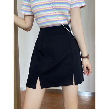 半身裙女2023秋季新款a字裙設計感小眾輕熟風時尚開叉包臀短裙子