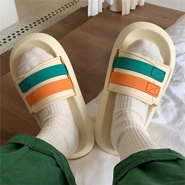 居家防滑eva厚底涼拖鞋女夏季情侶時尚外穿街頭風個性潮牌拖鞋男