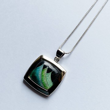 Alps [翡翠] 景泰藍吊墜 純銀景泰藍