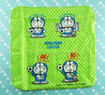【震撼精品百貨】Doraemon 哆啦A夢 小方巾-綠-足球*92301 震撼日式精品百貨