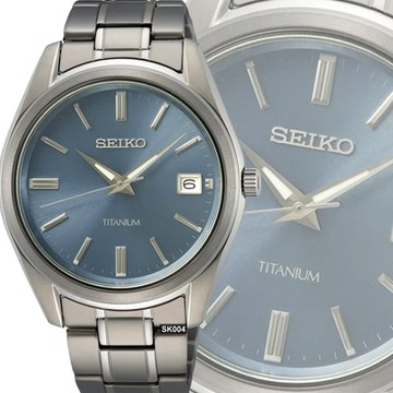 SEIKO 精工 CS系列/鈦金屬藍面石英錶40㎜ SK004(SUR371P1/6N52-00B0B)