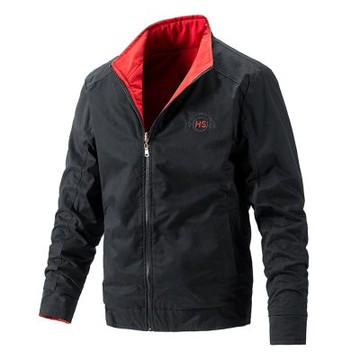 [米蘭精品] 現貨+預購 美式休閒夾克飛行外套立領薄外套秋冬夾克商務上衣大碼男裝-雙面穿男外套4色74mh21