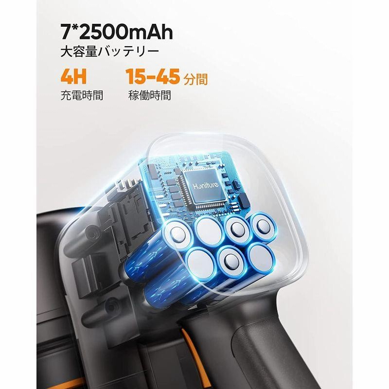 HONITUREコードレス掃除機 LEDタッチスクリーン 最長55分使用時間
