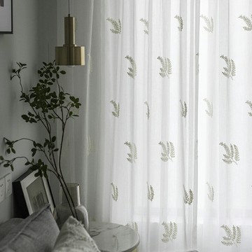 透光白紗裝飾定制紗簾窗紗北歐簡約現代陽臺紗遮光臥室飄窗紗窗簾