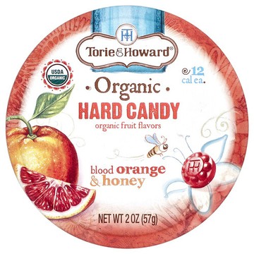 Torie & Howard, 有機硬糖，血橙蜂蜜味，2 盎司（57 克）
