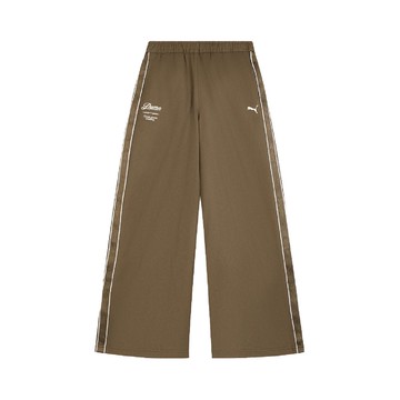 長褲 Retro Tape Pants 女款 棕 寬褲 亞規 褲子 鬆緊帶設計 風褲 635721-85