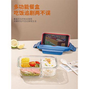 玻璃飯盒帶餐具可微波爐加熱專用碗上班族便當盒餐盒套裝密封保鮮