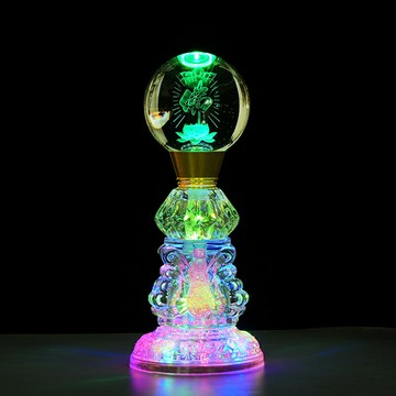 LED蓮花供佛燈 新款佛供燈家用插電LED七彩蓮花燈觀世音佛前供佛燈電供燈長明燈