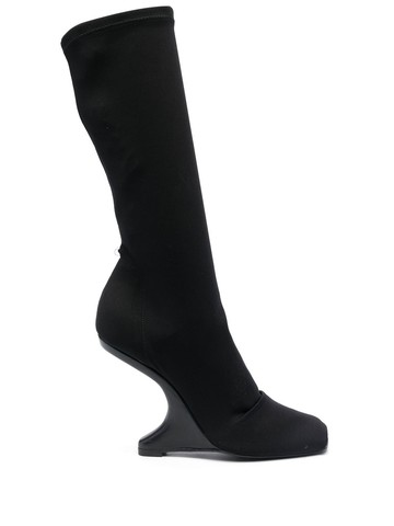 Rick Owens Lilies - Cantilever 11 calf-length boots - women - Fabric/Fabric/Calf Leather - 37.5 - Black