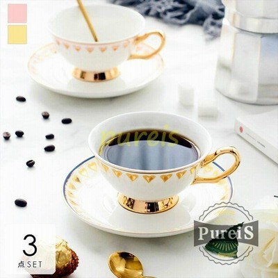 食器キッチン用品お茶用品コーヒーティーカップマグカップ大人可愛いカップ ソーサーハート柄ポップゴールドホワイト Ahi15 通販 Lineポイント最大get Lineショッピング