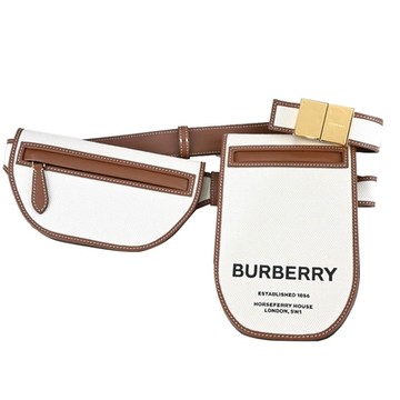 BURBERRY 巴寶莉  Olympia新款多功能帆布腰包(米白)