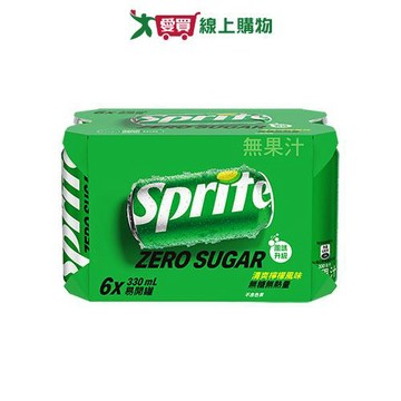 雪碧無糖330ML x6入【愛買】
