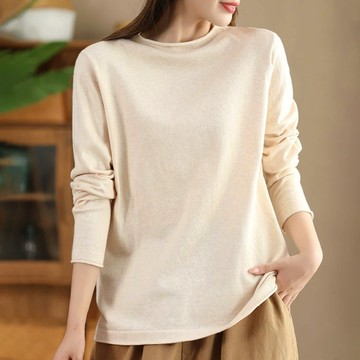 純色内搭卷邊領上衣122560C