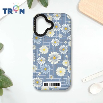 TRON IPHONE 16 方格小雛菊花朵 防摔 MAGSAFE 磁吸 太空載具殼 透白 手機殼