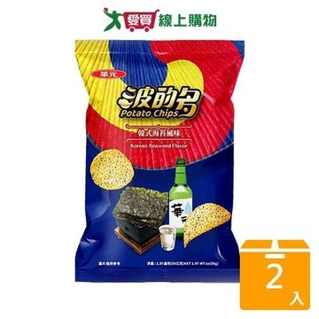 華元波的多洋芋片韓式海苔味56G【兩入組】【愛買】