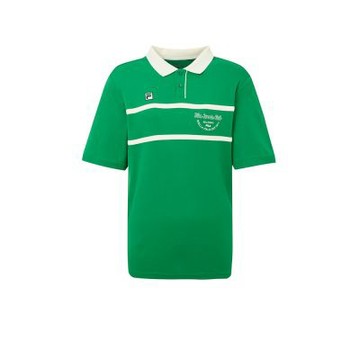 FILA 男抗UV吸濕排汗短袖POLO衫-綠色 1POZ-1009-GN