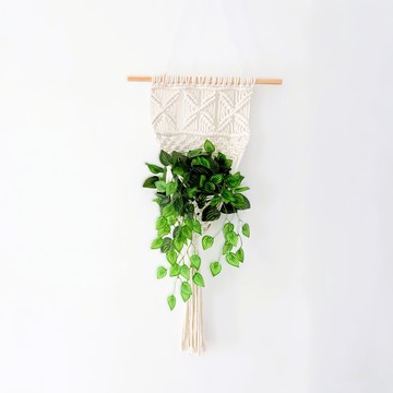 手工編織植物吊籃 掛牆植物架 居家綠意裝飾