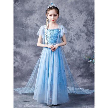 迪士尼女寶寶白雪公主裙女童愛洛睡美人冰雪愛莎公主蓬蓬禮服裙夏