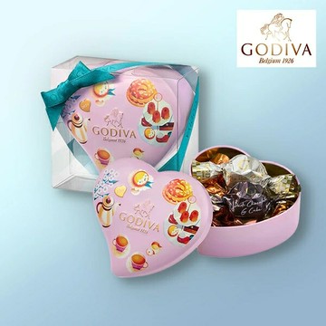 日本GODIVA超限量版緞帶蝴蝶結法式圖騰燙金浮雕立體愛心馬卡龍可麗露下午茶甜點派對-珍藏紀念絕版品