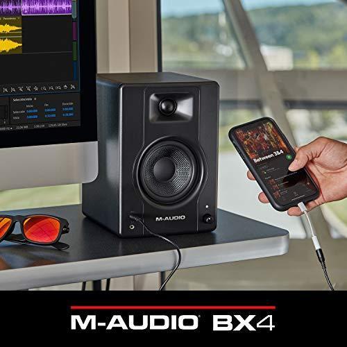 M-Audioデスクトップ モニタリング パワード・スピーカーゲーミング、音楽制作、ライブ配信、Podcast配信 L Rペア BX4-120W 4.5インチ