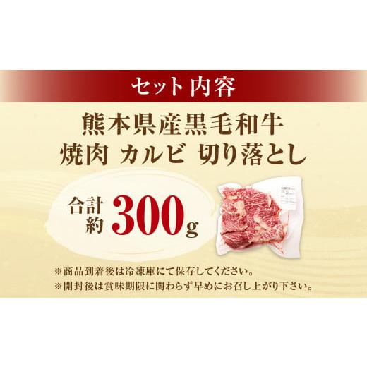 ふるさと納税 熊本県 水俣市 熊本県産黒毛和牛 焼肉 カルビ 切り落とし 約300g(1パック) 牛肉 肉