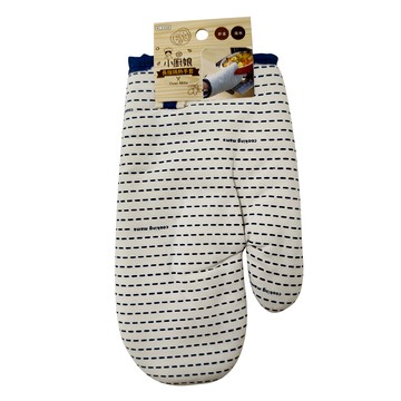 UdiLife 優的生活大師 小廚娘 廚房用 尺寸約長25x寬16公分  1個  長版隔熱手套 白色 + 黑色