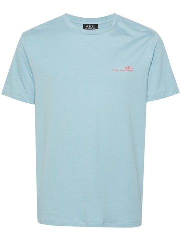 A.P.C. - Item logo-print cotton T-shirt - men - Cotton - XL - Blue