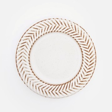 艾禮思粗陶平盤20cm 米