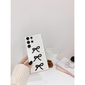 黑色蝴蝶結適用三星S26Ultra手機殼Galaxys25+高級感小眾S26plus高級ins風超好看S24防摔透明保護外套女款硬