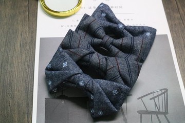 牛仔色小碎花领结婚礼新郎伴郎团蝴蝶结