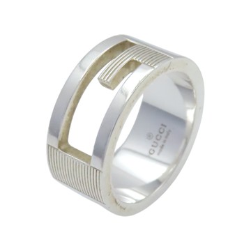 GUCCI 古馳 925純銀 Branded Regular G Ring 戒指 【二手名牌BRAND OFF】