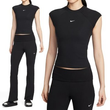 Nike As W Nsw Chill Knit Rib Ss Top 女款 黑色 無袖 上衣 IF0243-010